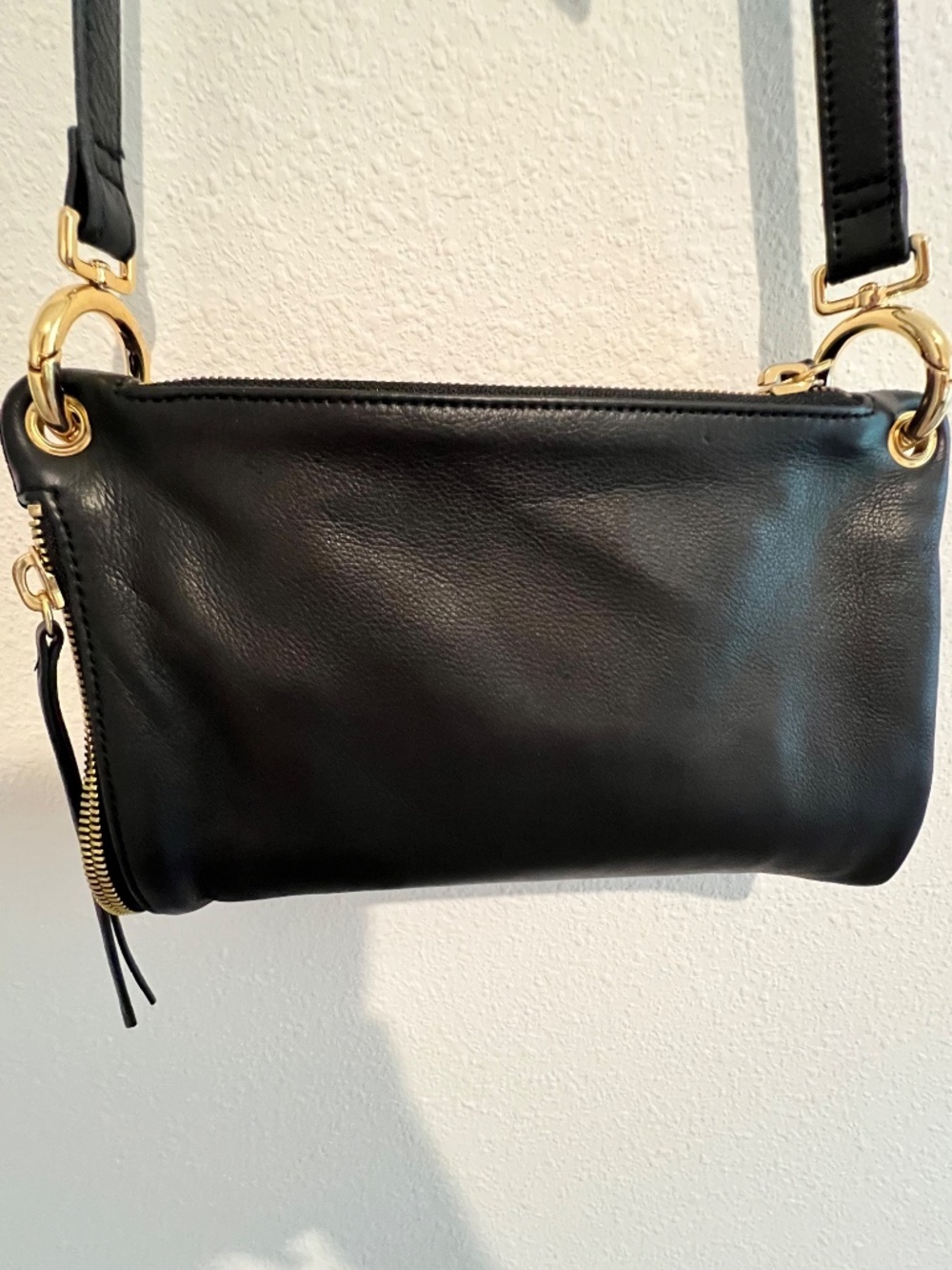 Margot Black Leather & Suede Convertible Multi-Way Crossbody Bag - Picture 11 of 16